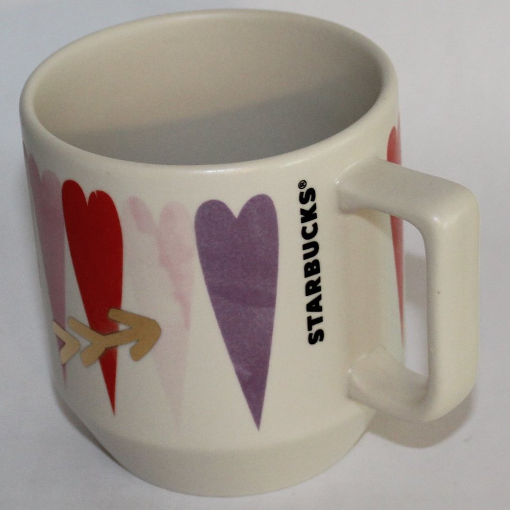 Starbucks Shooting Hearts 12 oz Ceramic Coffee Mug Cup 2016